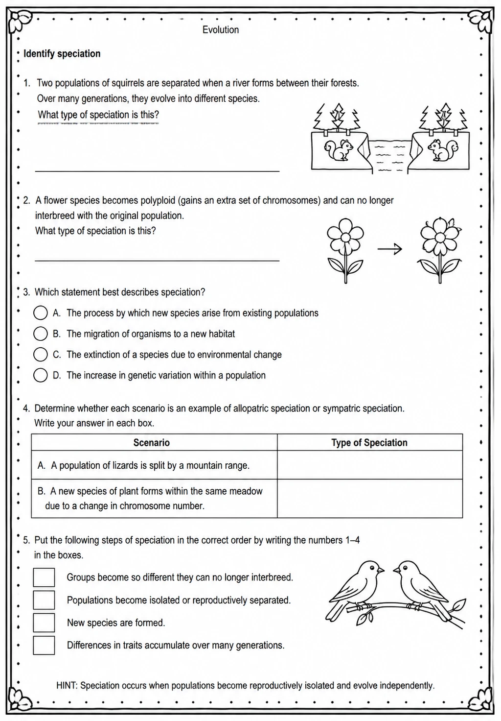 Identify speciation