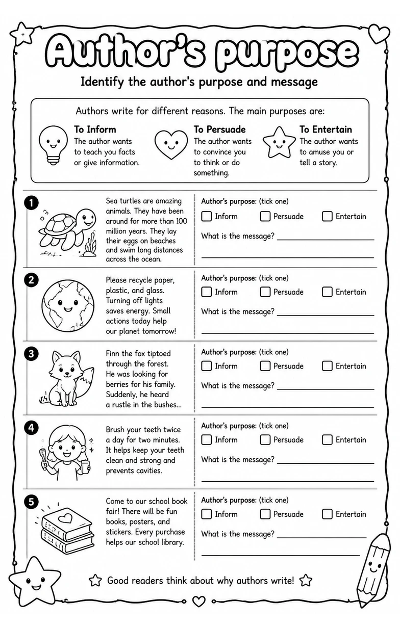 Identify the author's purpose and message