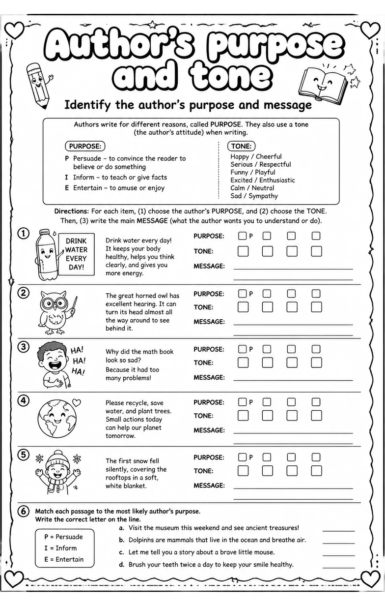 Identify the author's purpose and message