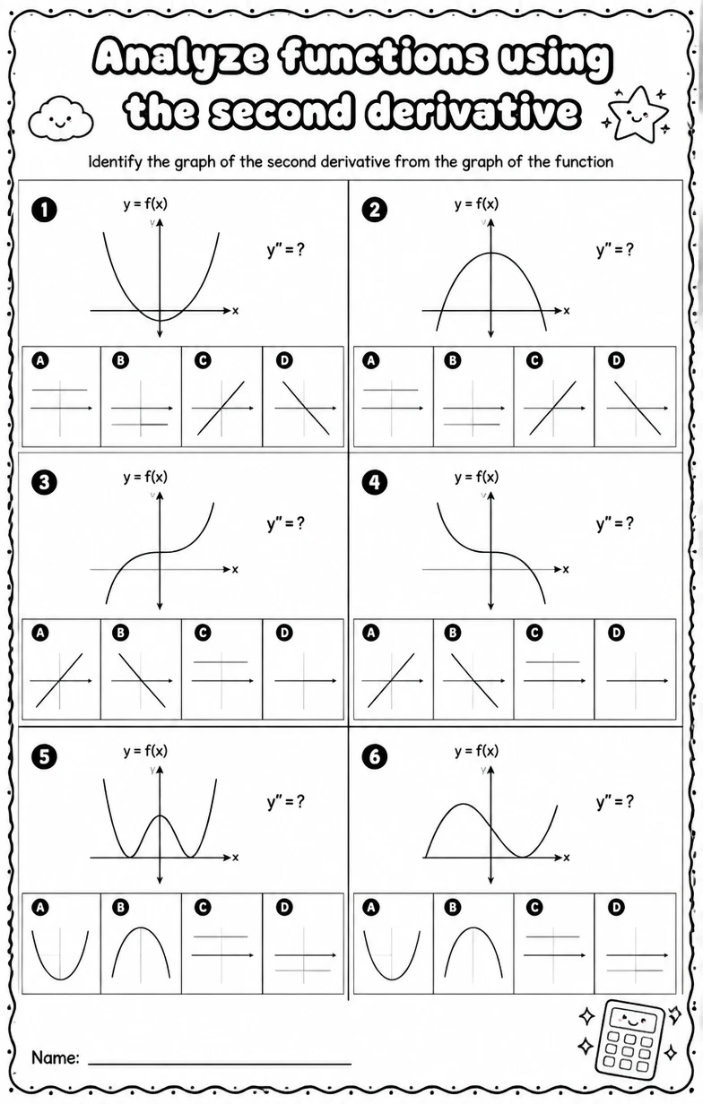 Identify the graph of the second derivative from the graph of the function