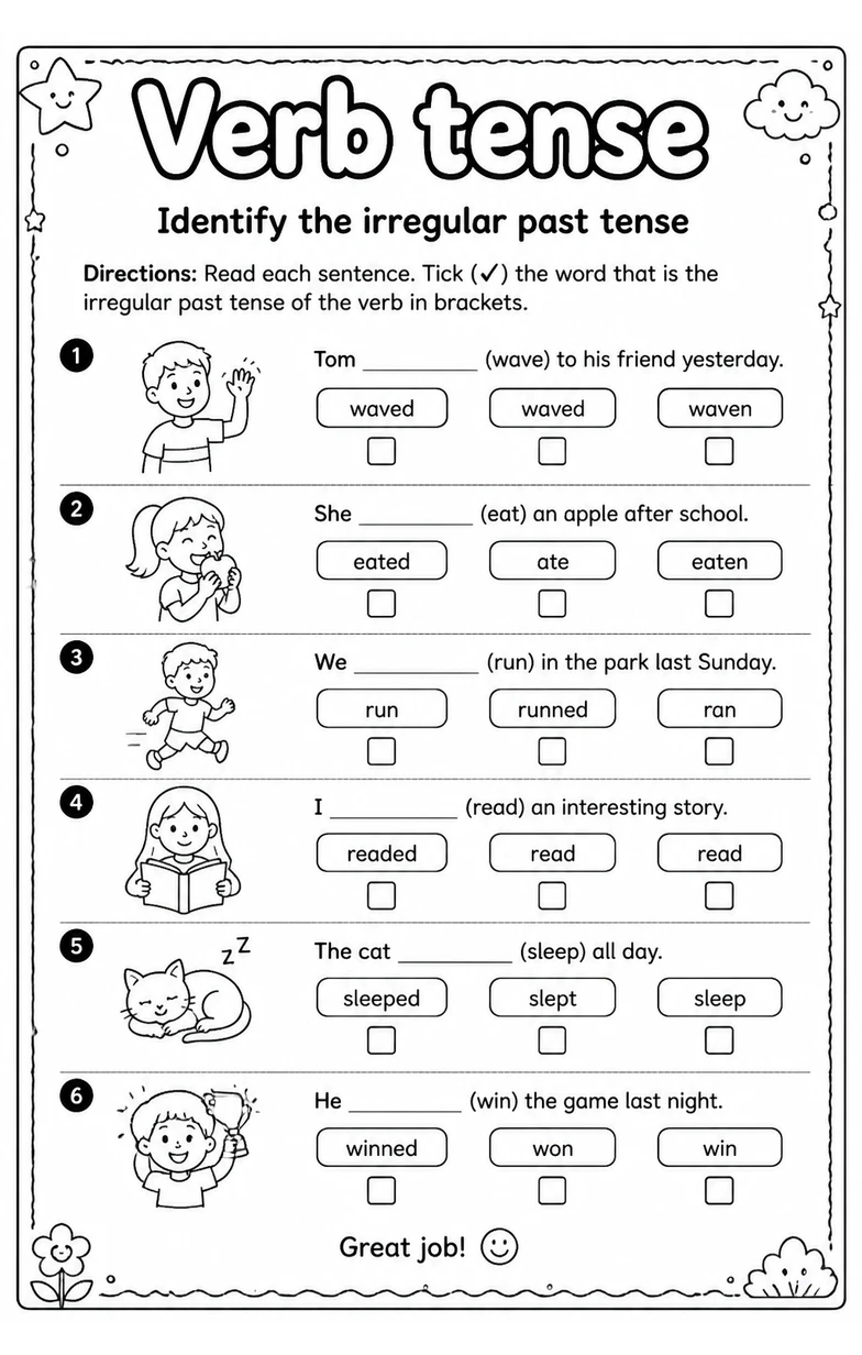 Identify the irregular past tense