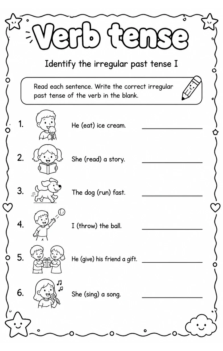 Identify the irregular past tense I
