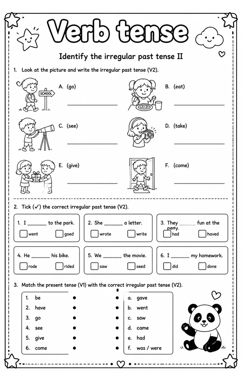 Identify the irregular past tense II