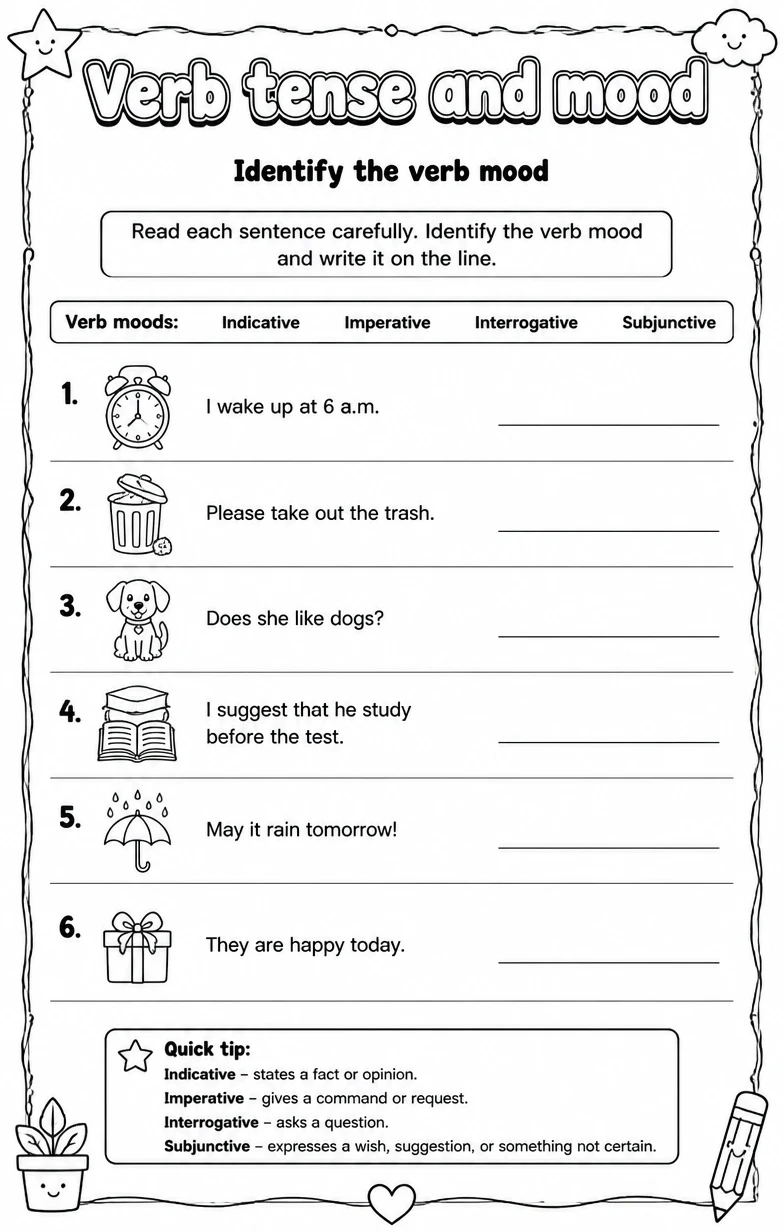 Identify the verb mood
