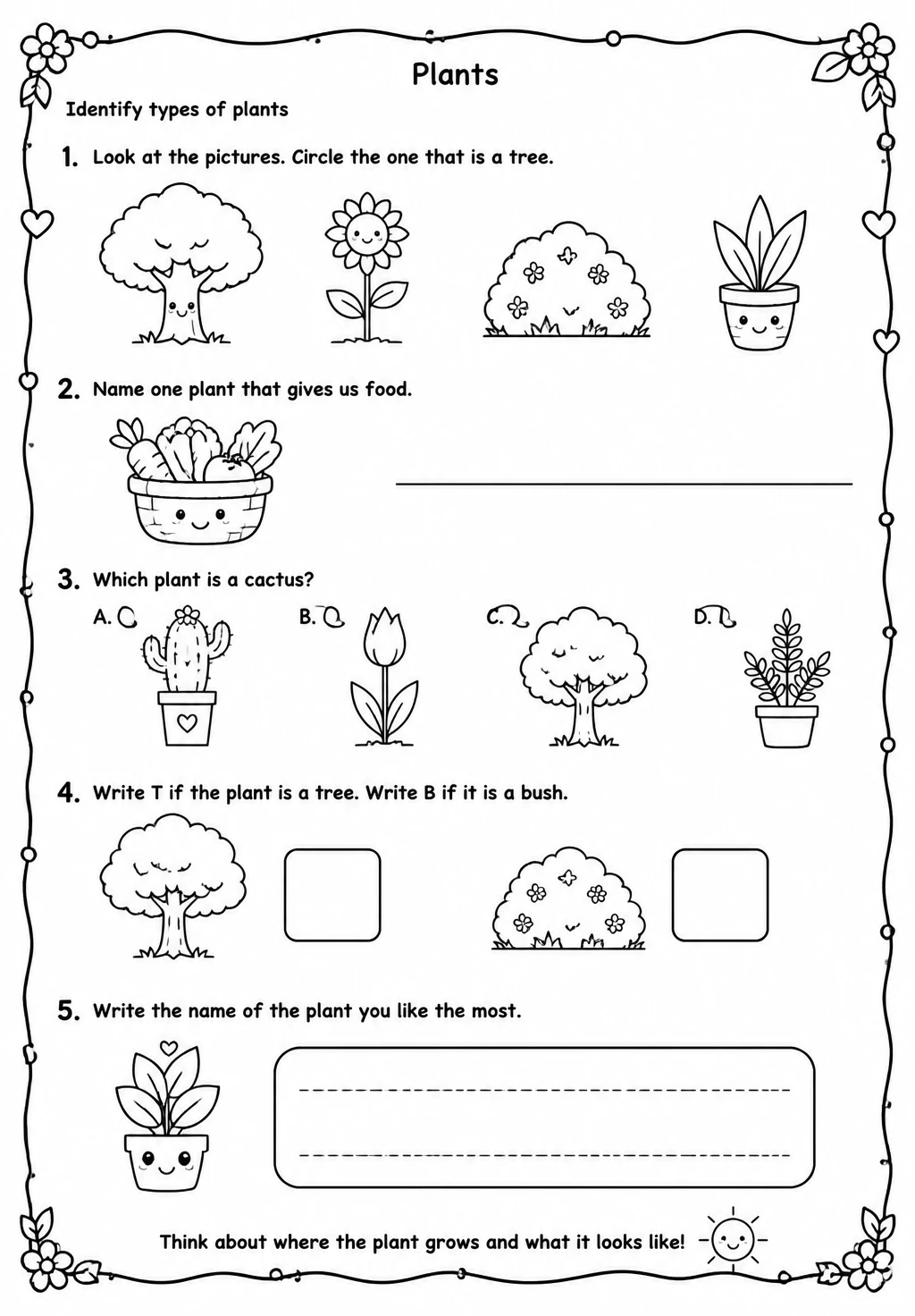 Identify types of plants