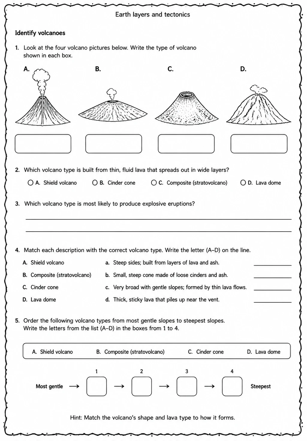 Identify volcanoes
