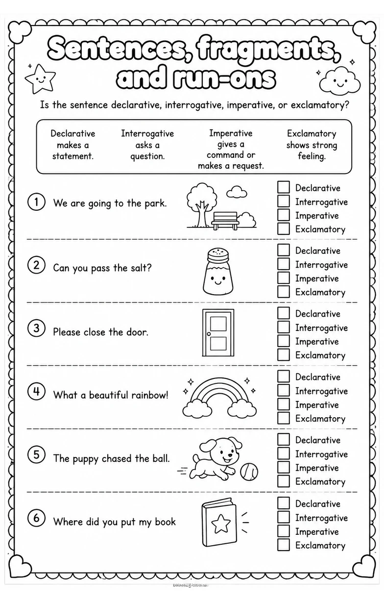 Is the sentence declarative, interrogative, imperative, or exclamatory?