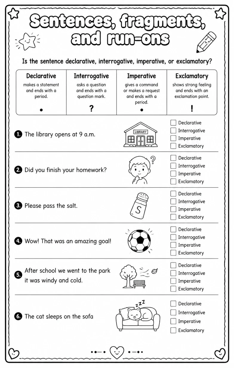Is the sentence declarative, interrogative, imperative, or exclamatory?