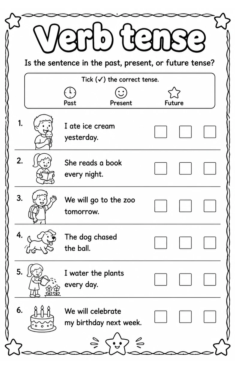 Is the sentence in the past, present, or future tense?