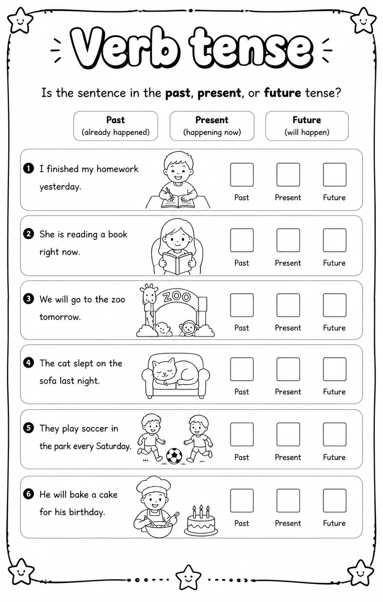 Is the sentence in the past, present, or future tense?