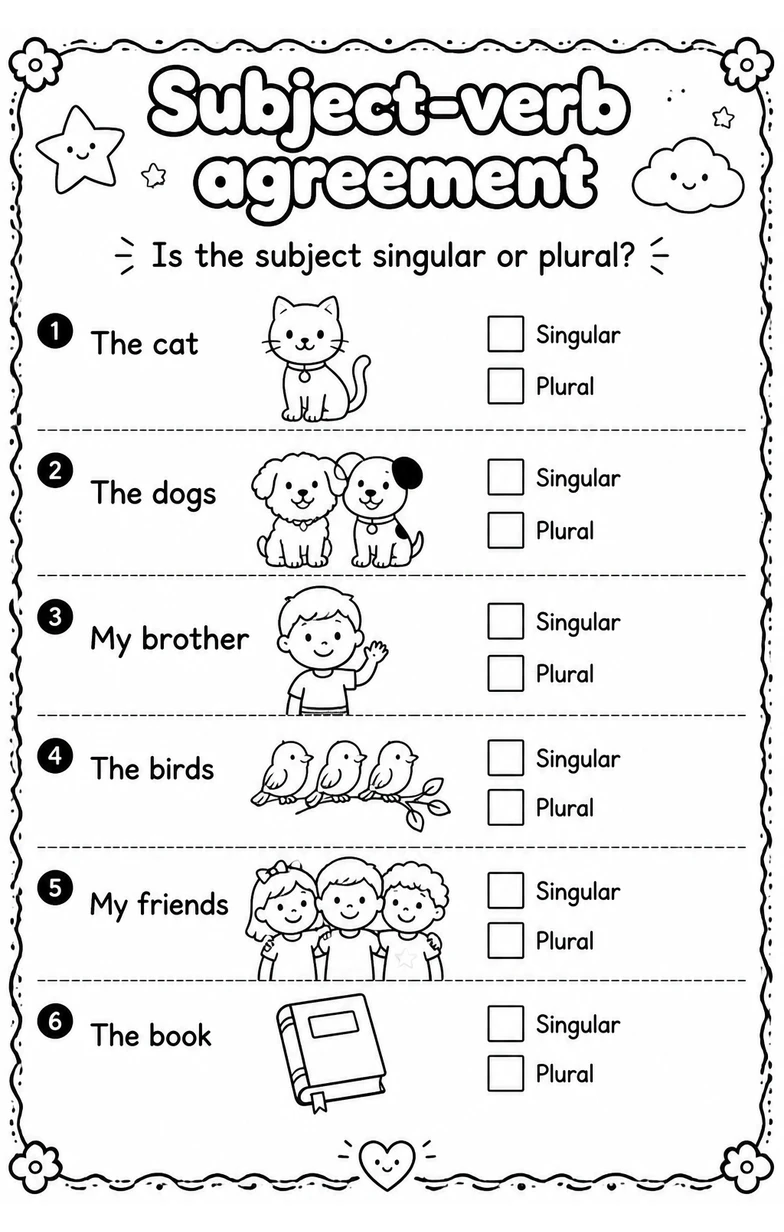 Is the subject singular or plural?