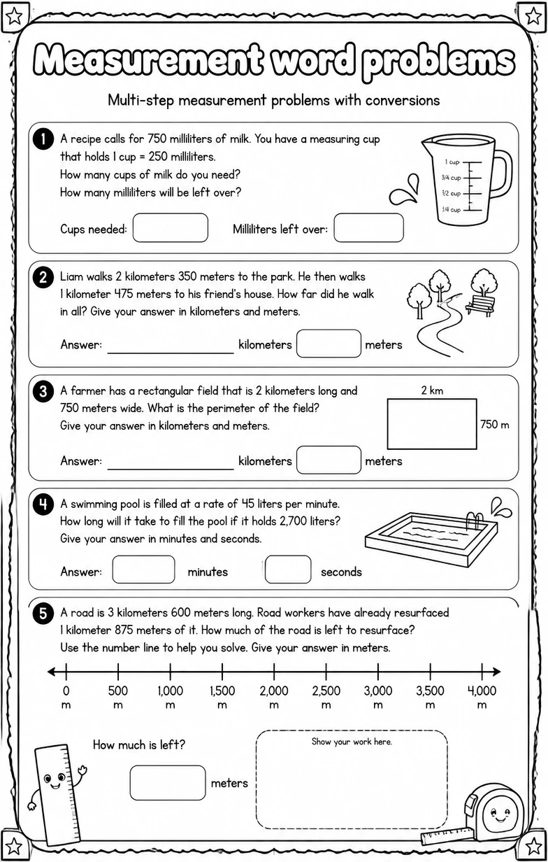 Multi-step measurement problems with conversions
