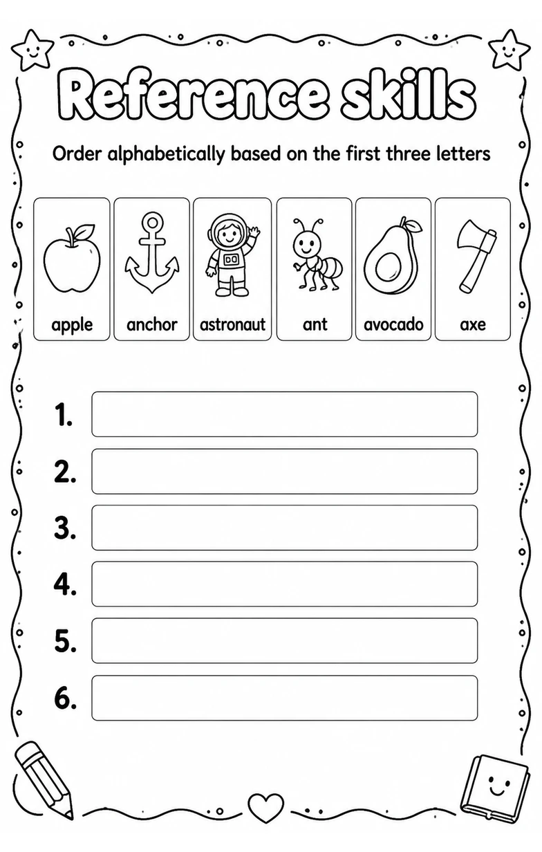 Order alphabetically based on the first three letters