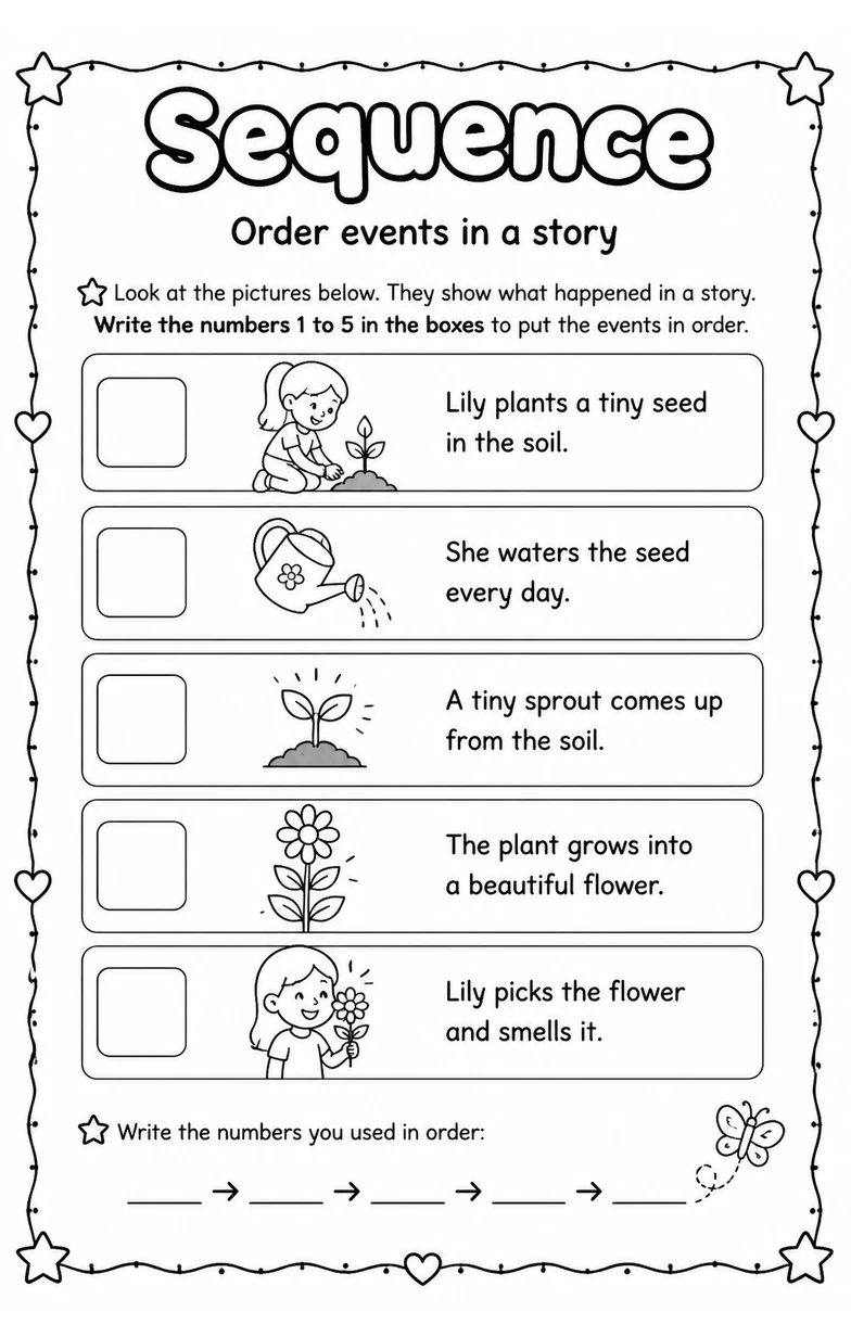 Order events in a story