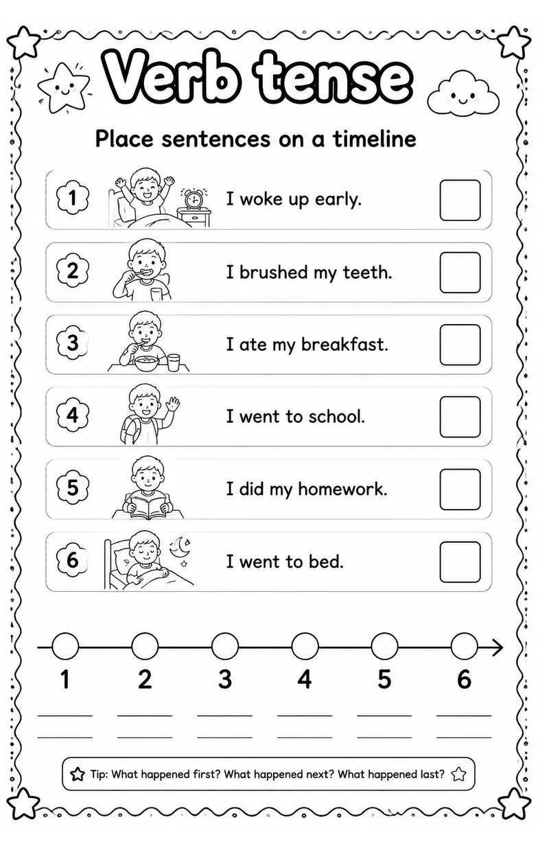 Place sentences on a timeline