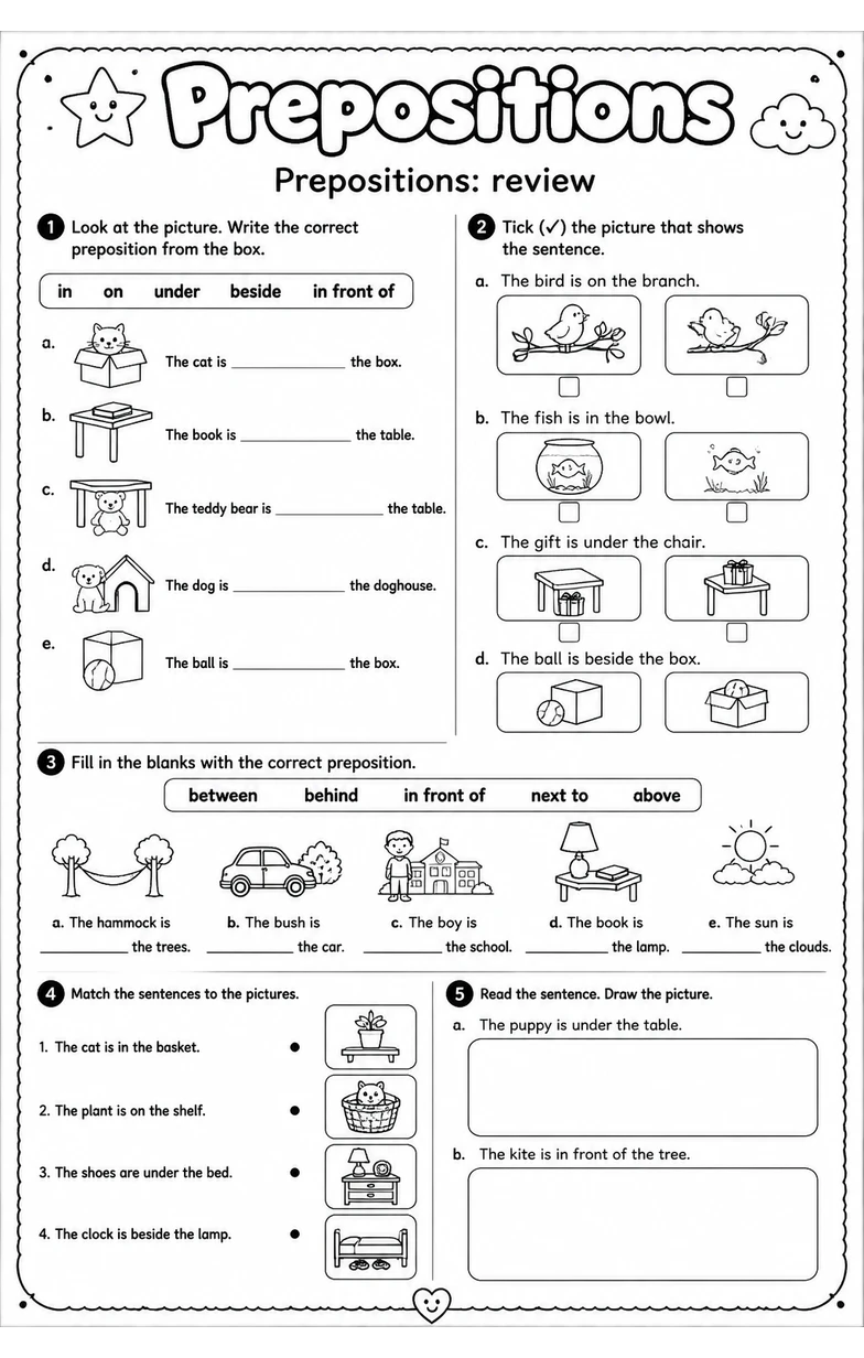 Prepositions: review