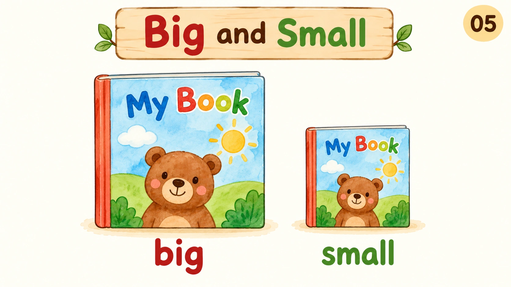 Two books of the same kind show big and small.