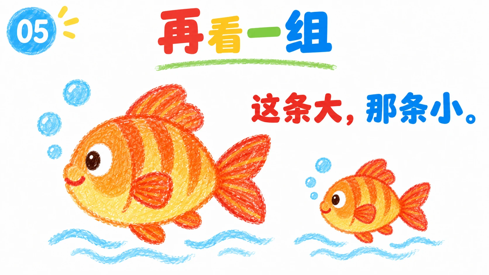 同类两条鱼一大一小。