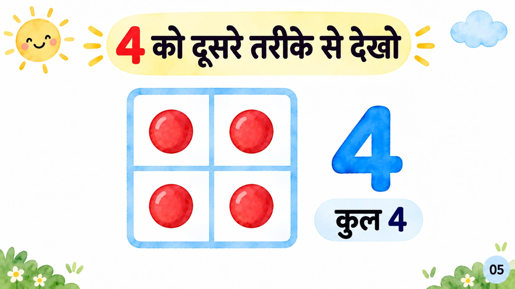 1 से 5 तक गिनती — 5