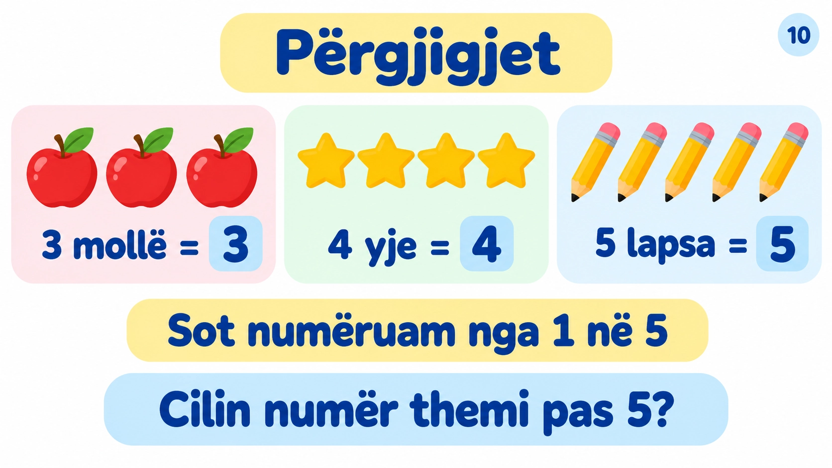 Numërimi nga 1 në 5 — 10