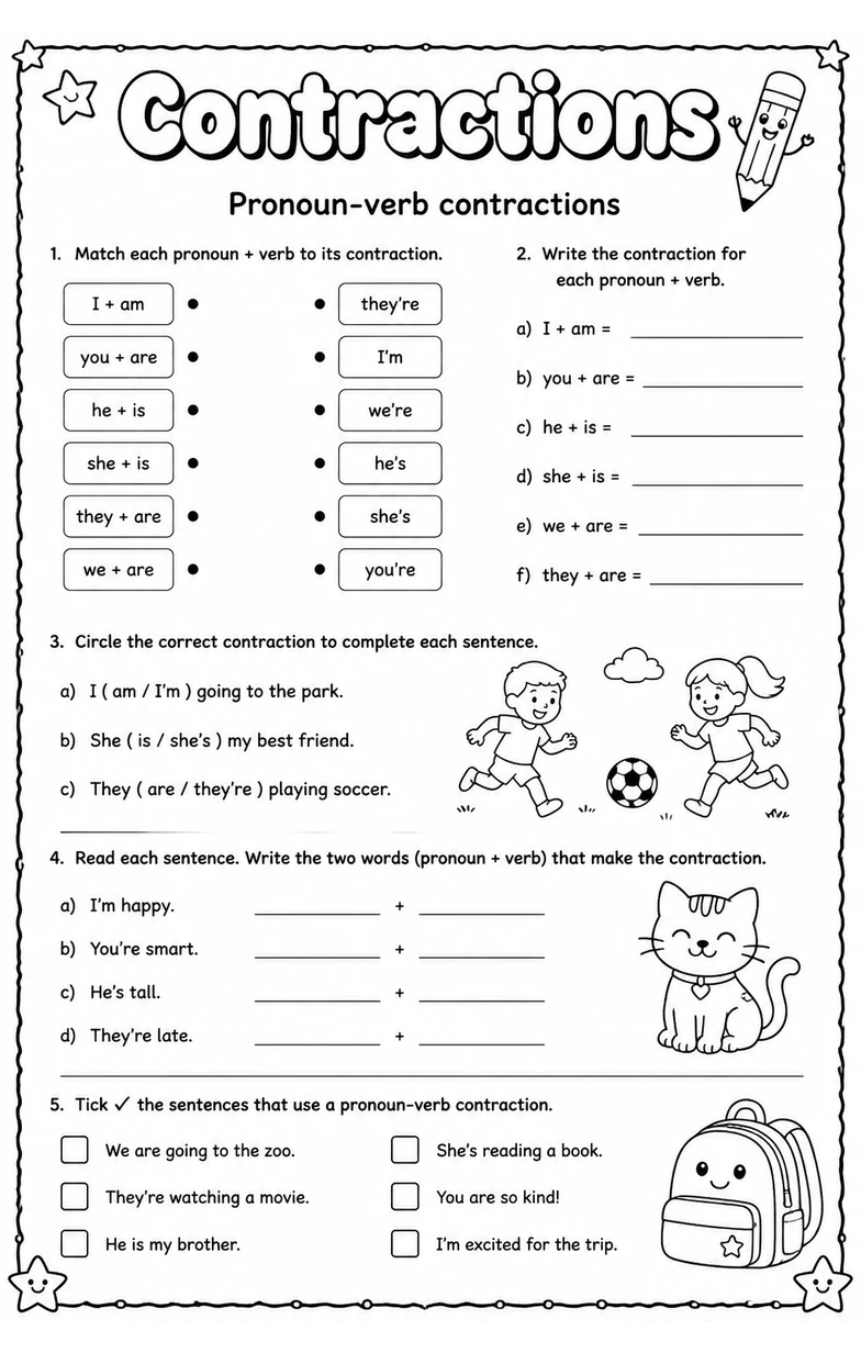 Pronoun-verb contractions