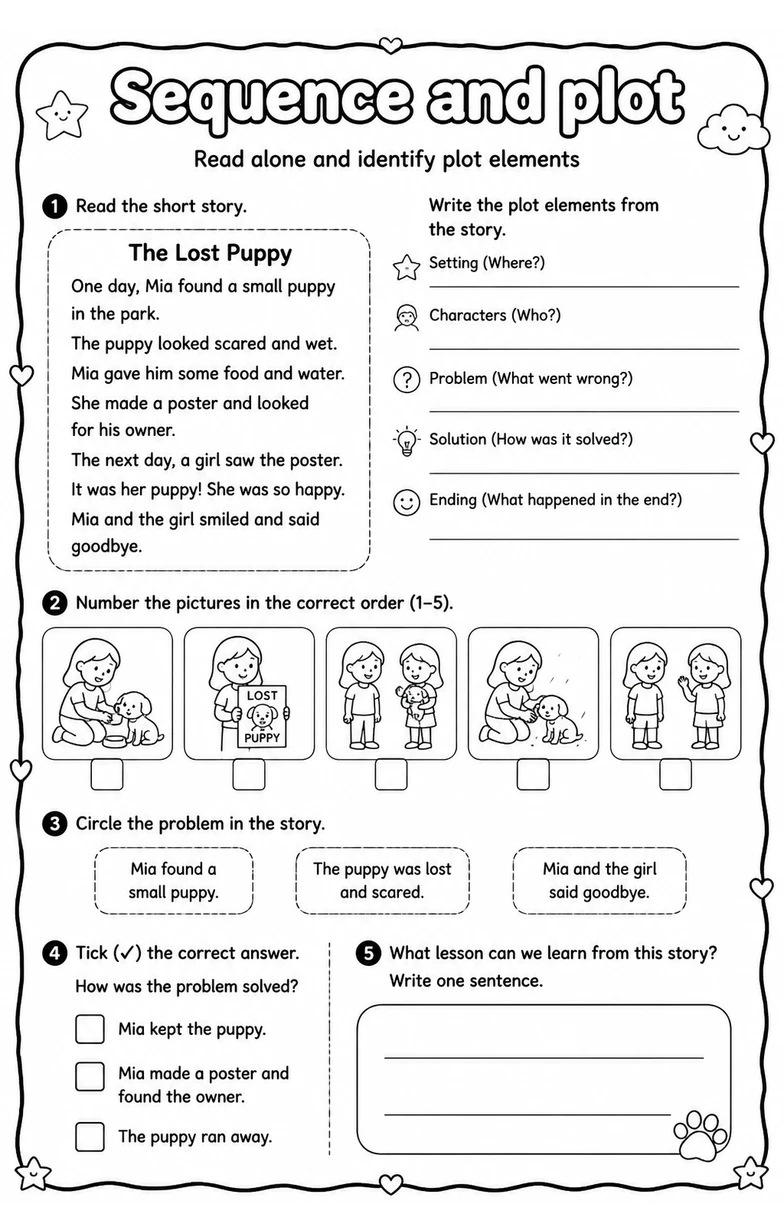 Read alone and identify plot elements