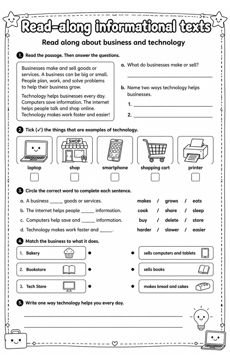 Read along about business and technology
