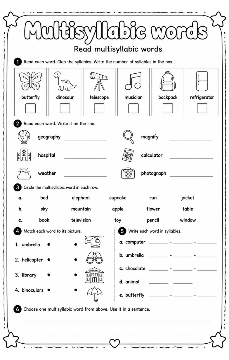 Read multisyllabic words
