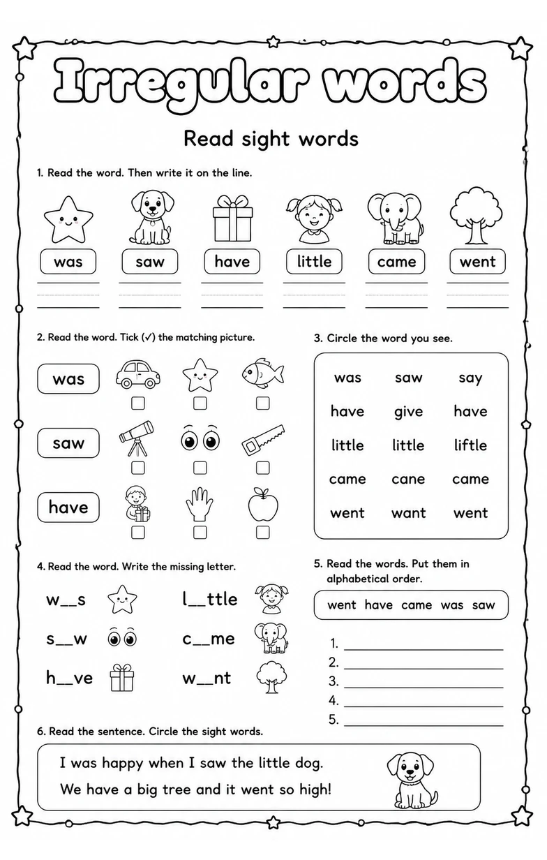 Read sight words