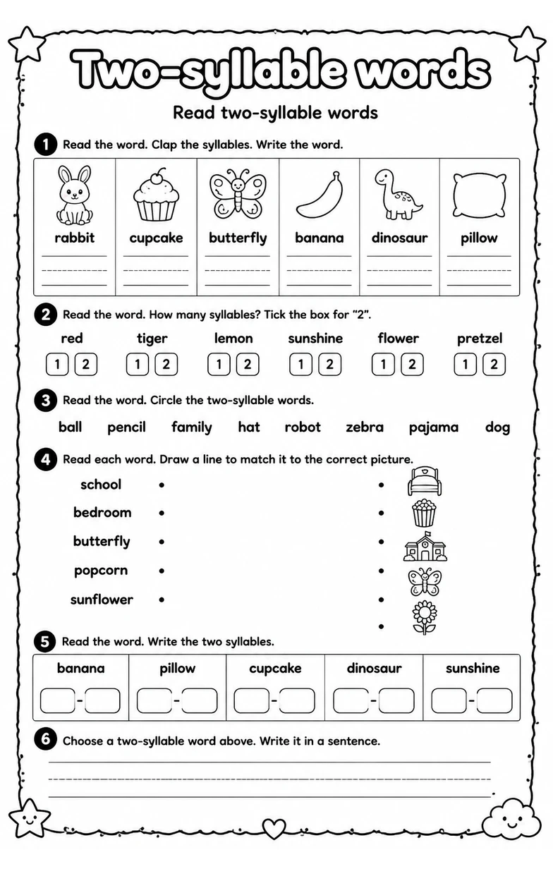 Read two-syllable words