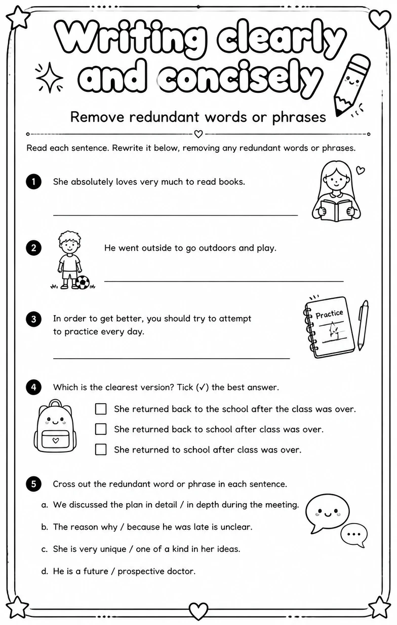 Remove redundant words or phrases