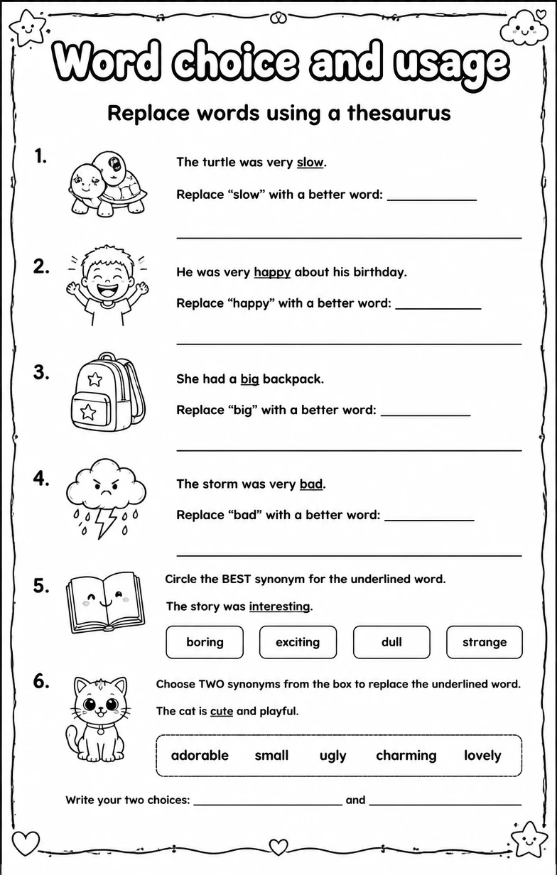 Replace words using a thesaurus