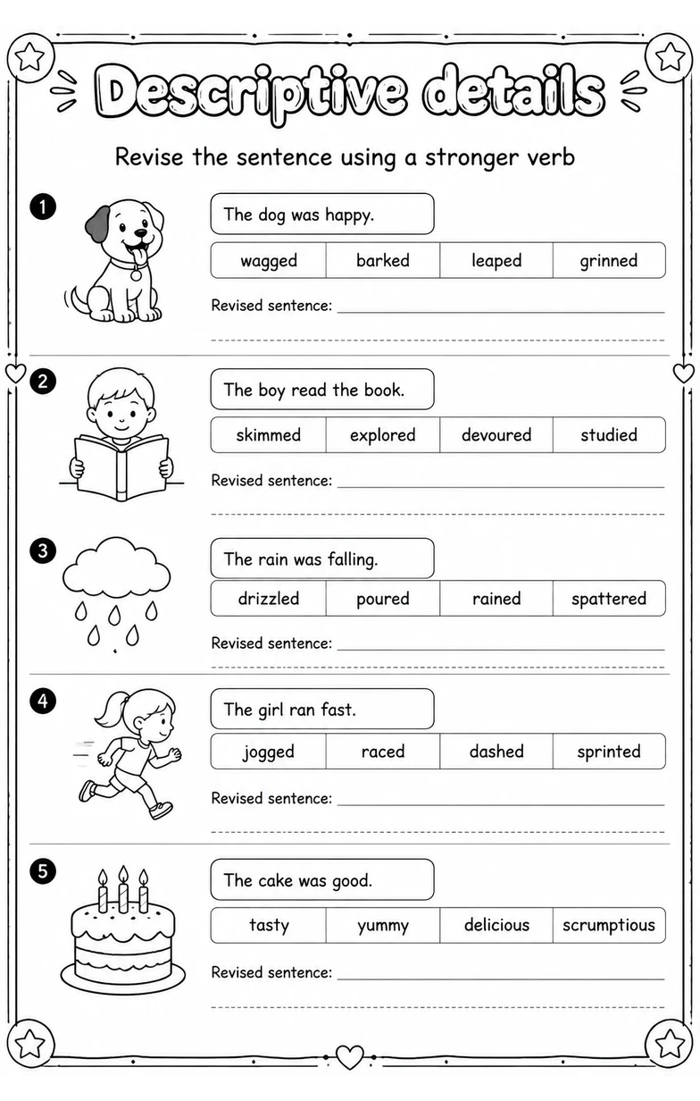 Revise the sentence using a stronger verb