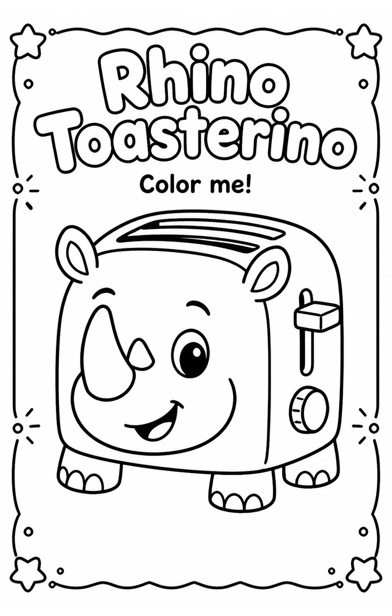 Rhino Toasterino Coloring Pages