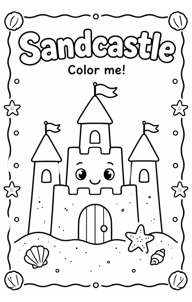 Sandcastle Coloring Pages