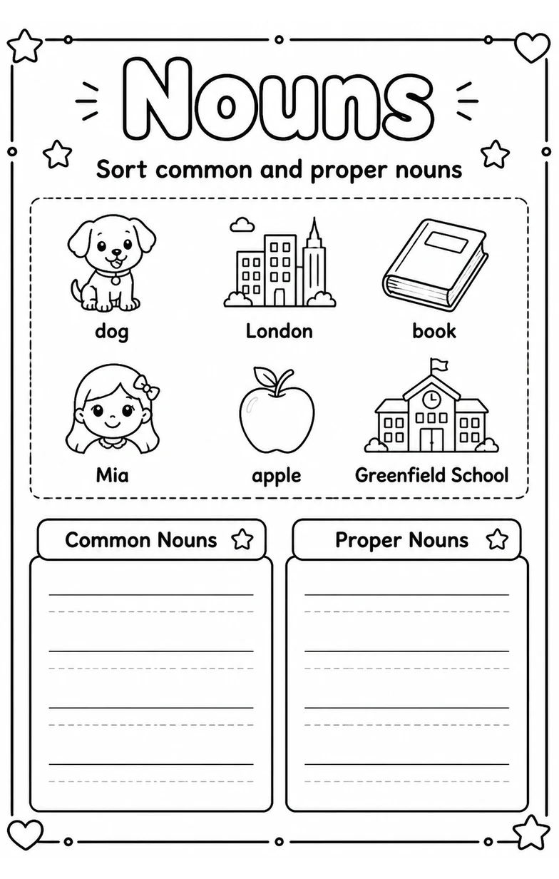 Sort common and proper nouns