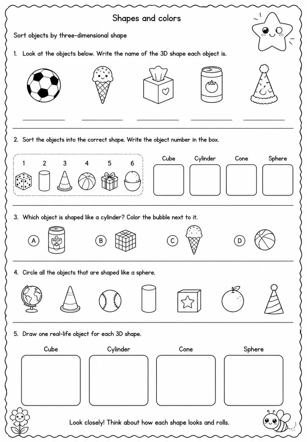 Sort objects by three-dimensional shape