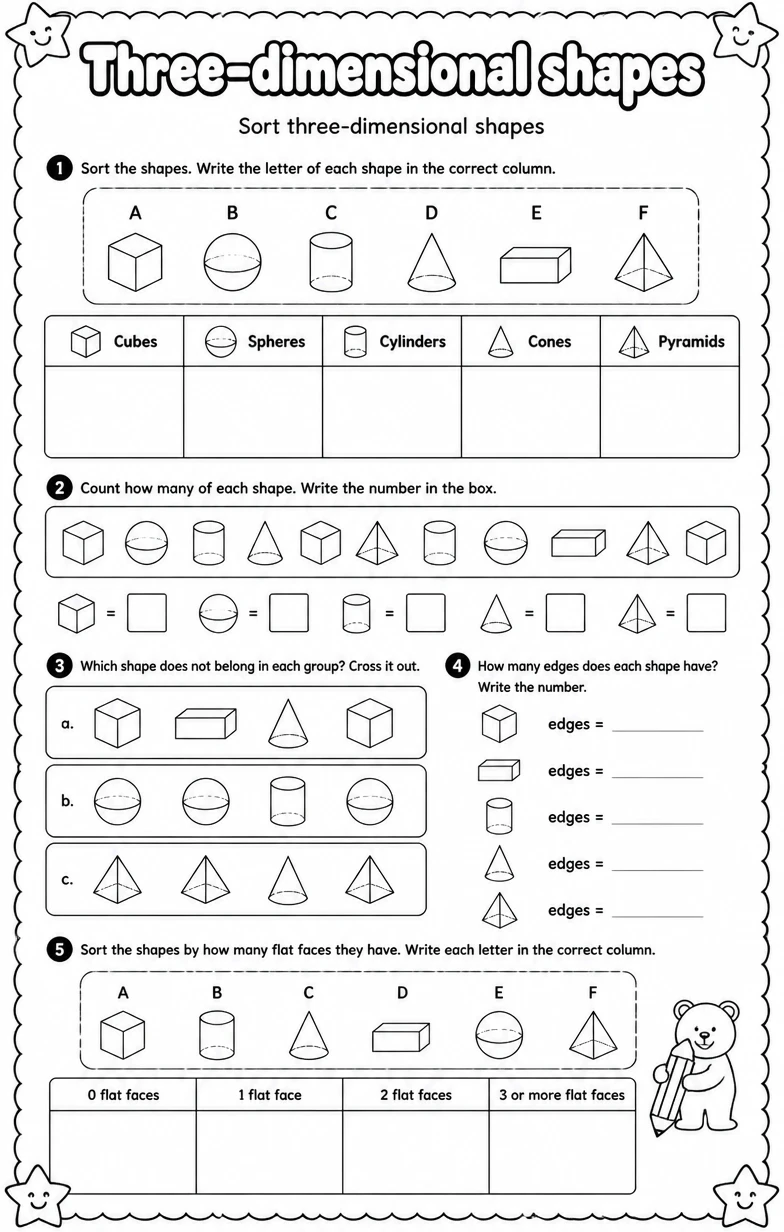 Sort three-dimensional shapes