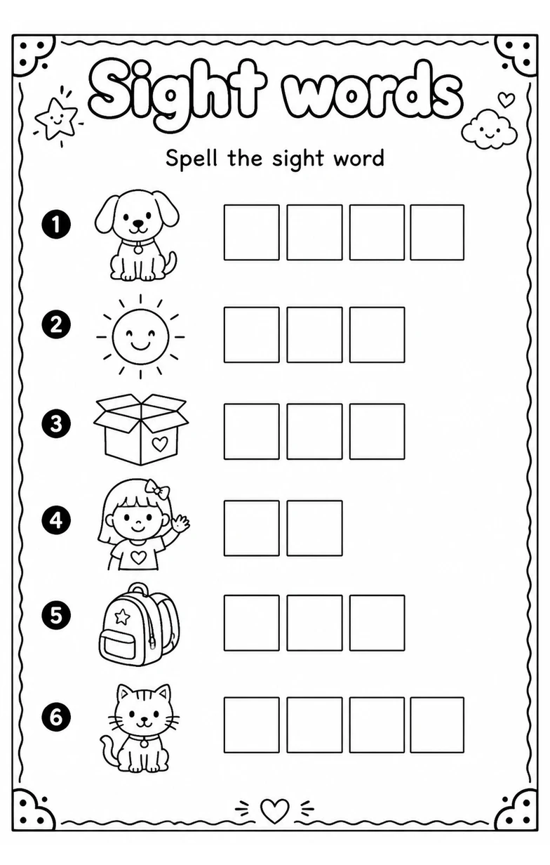 Spell the sight word