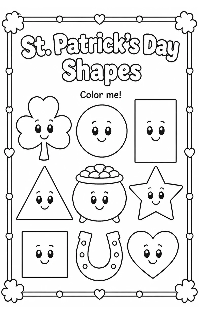 St. Patrick's Day Shapes Coloring Page