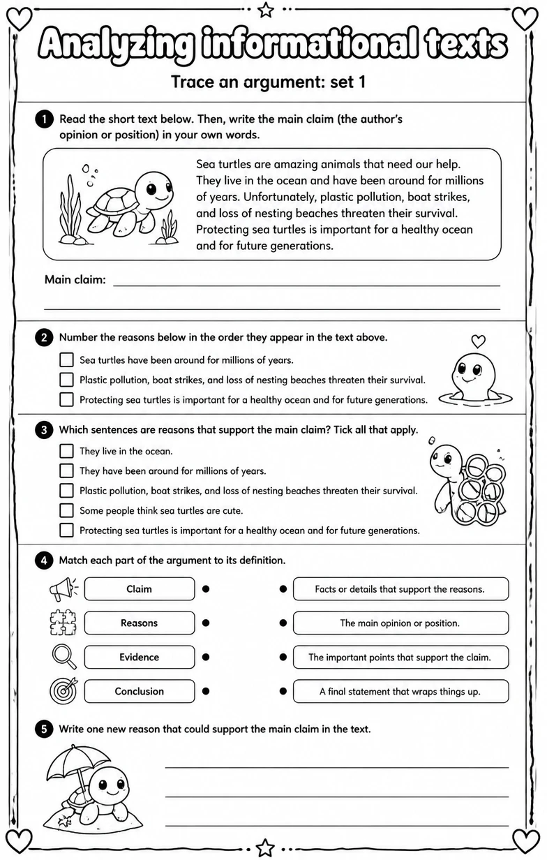 Trace an argument: set 1