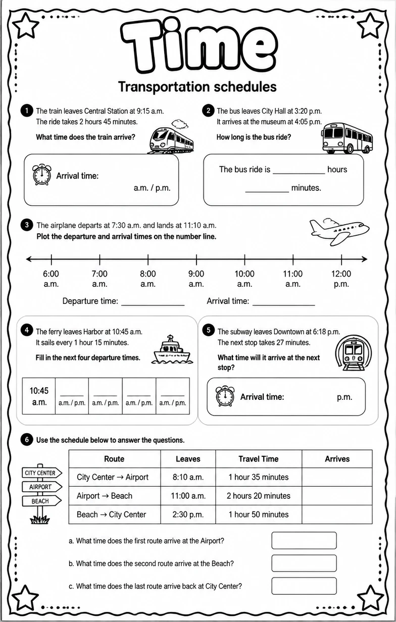 Transportation schedules