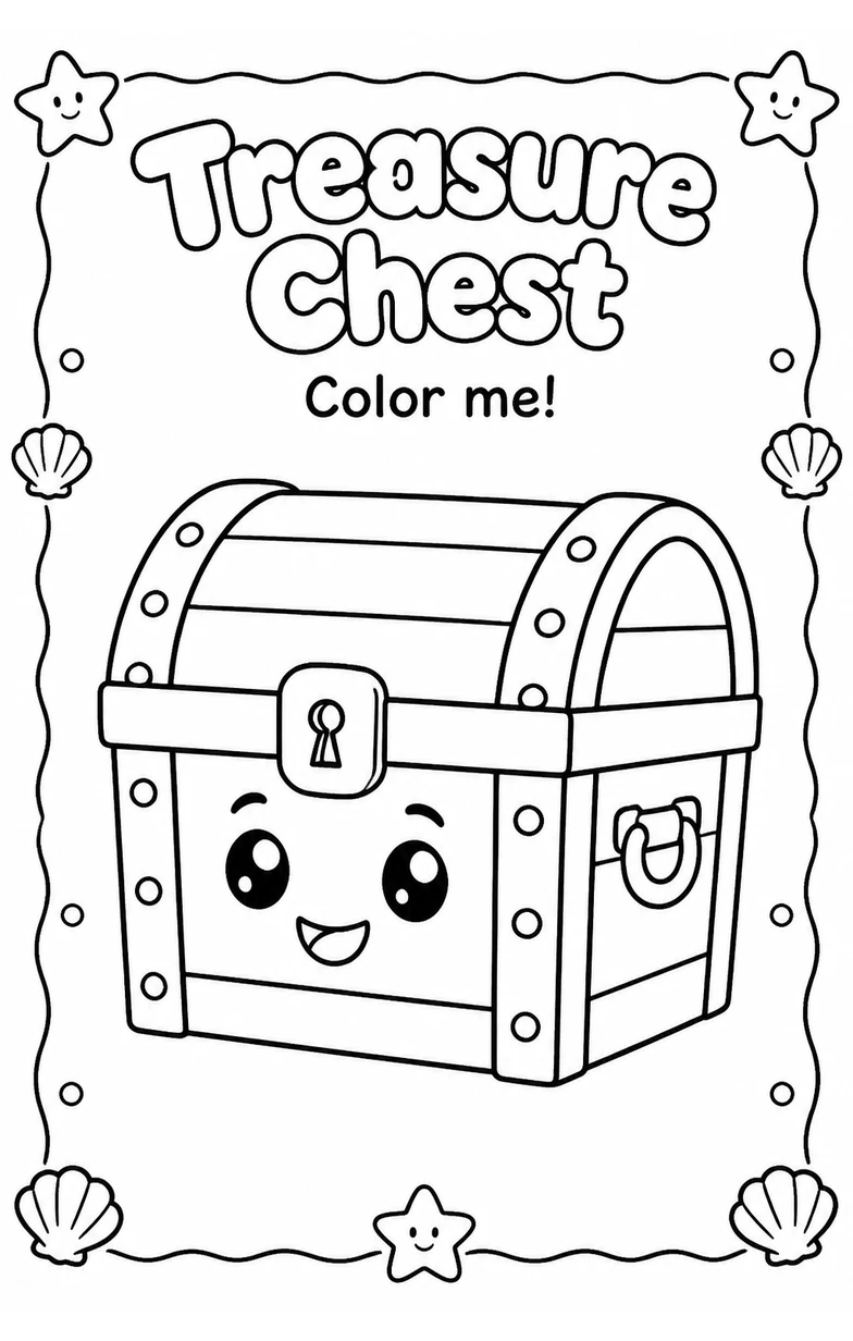 Treasure Chest Coloring Pages