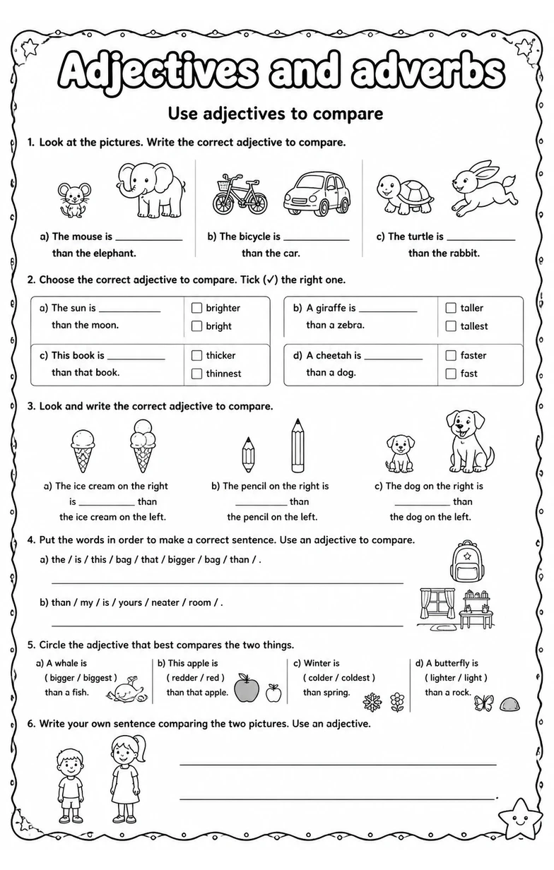 Use adjectives to compare