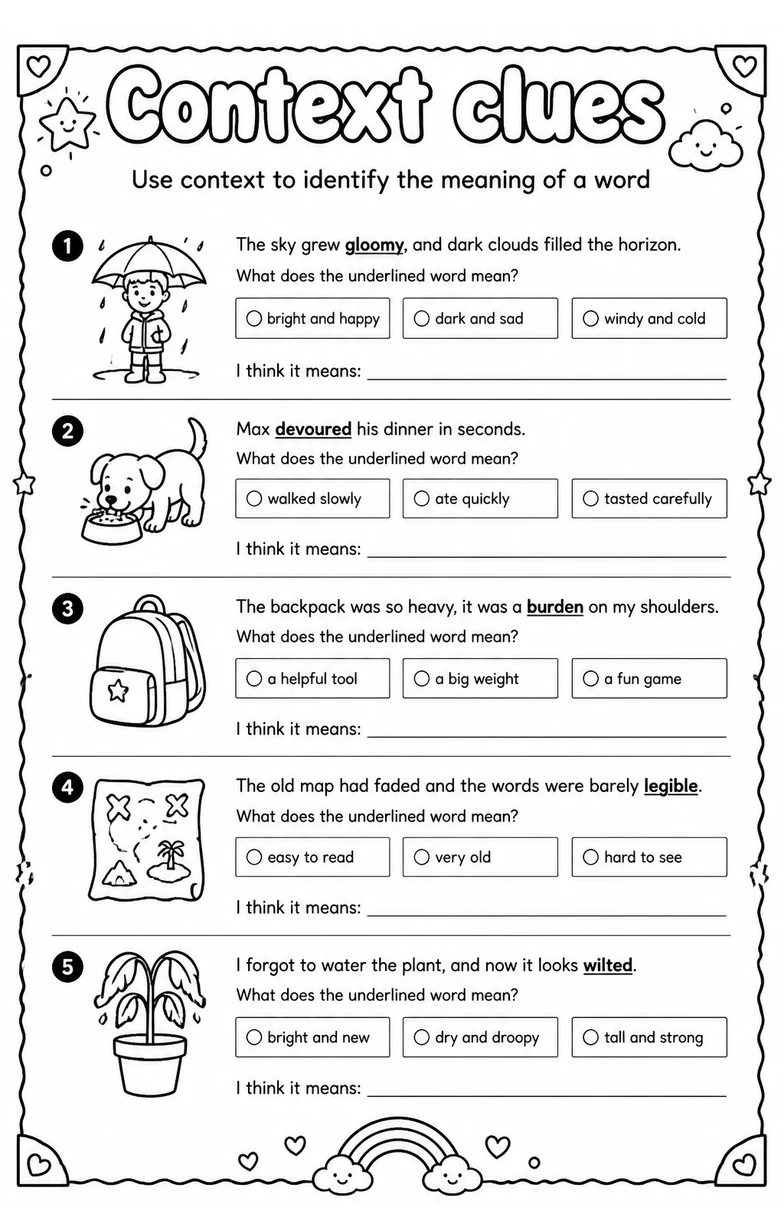 Use context to identify the meaning of a word