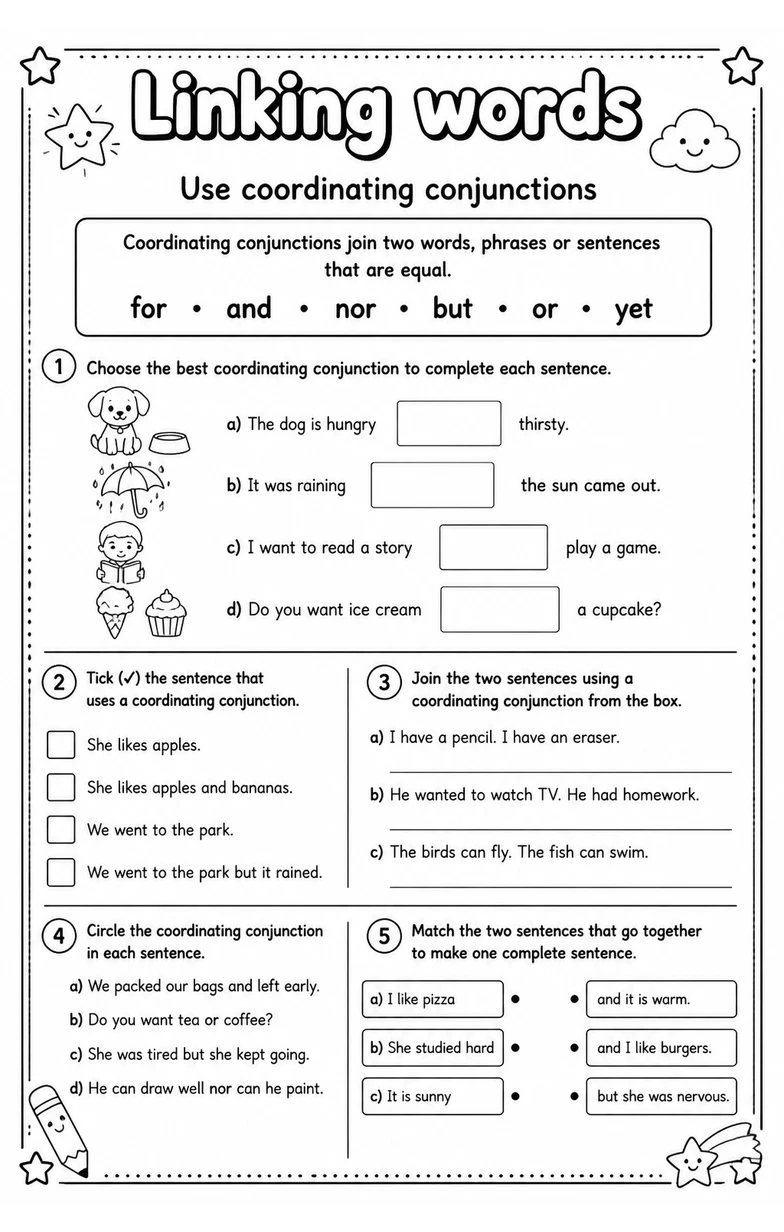 Use coordinating conjunctions