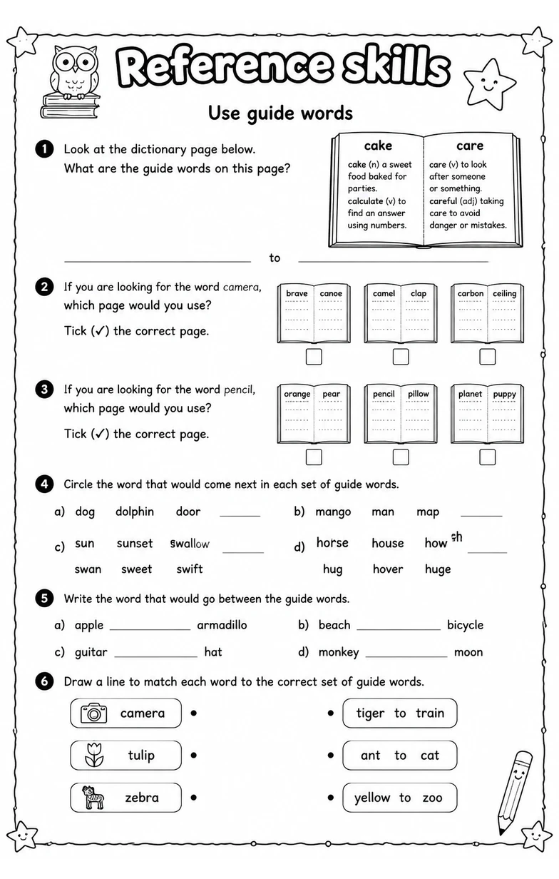Use guide words