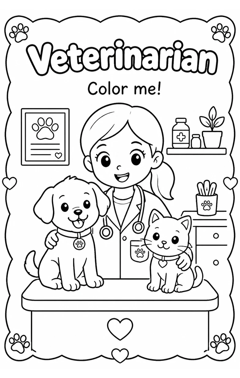 Veterinarian Coloring Pages