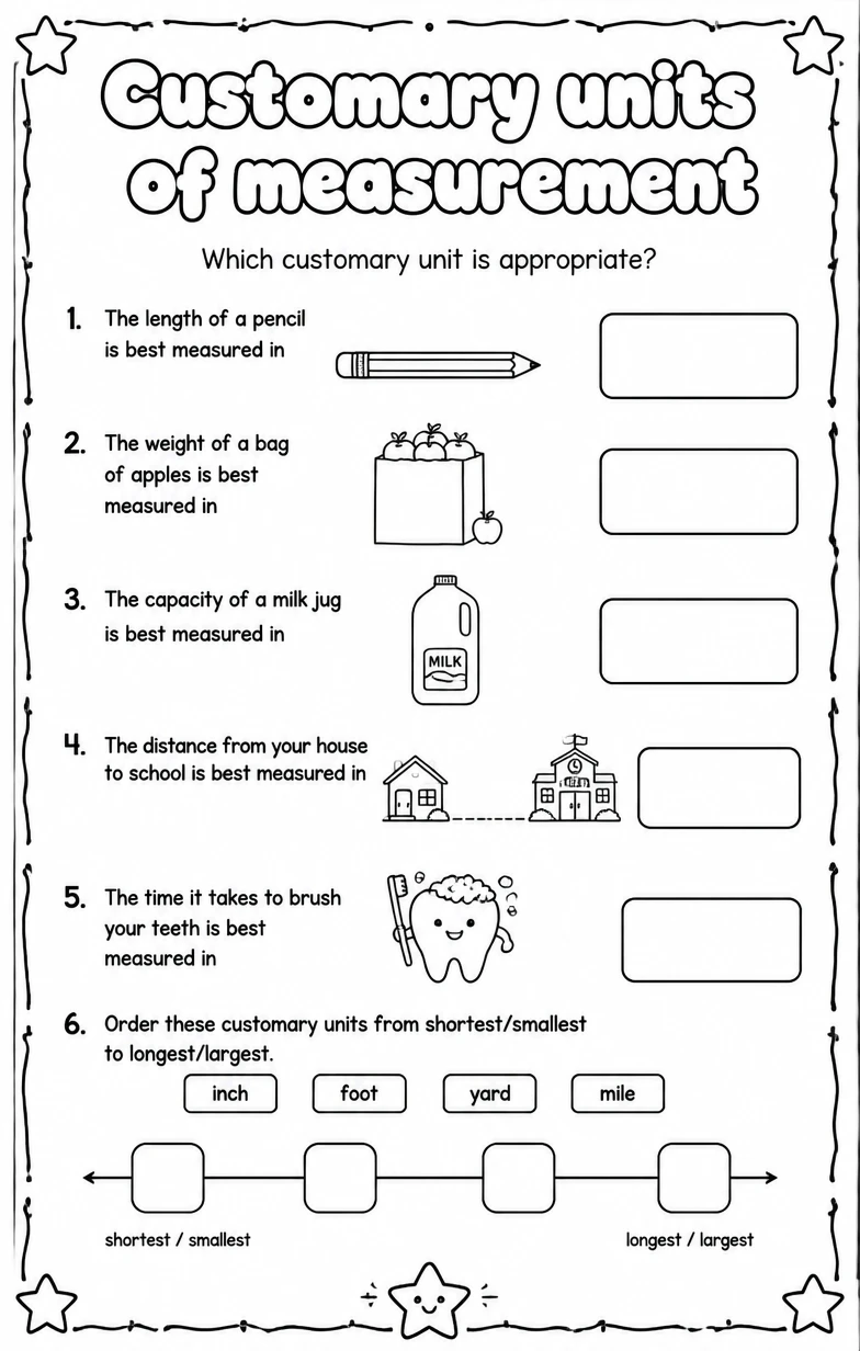Which customary unit is appropriate?