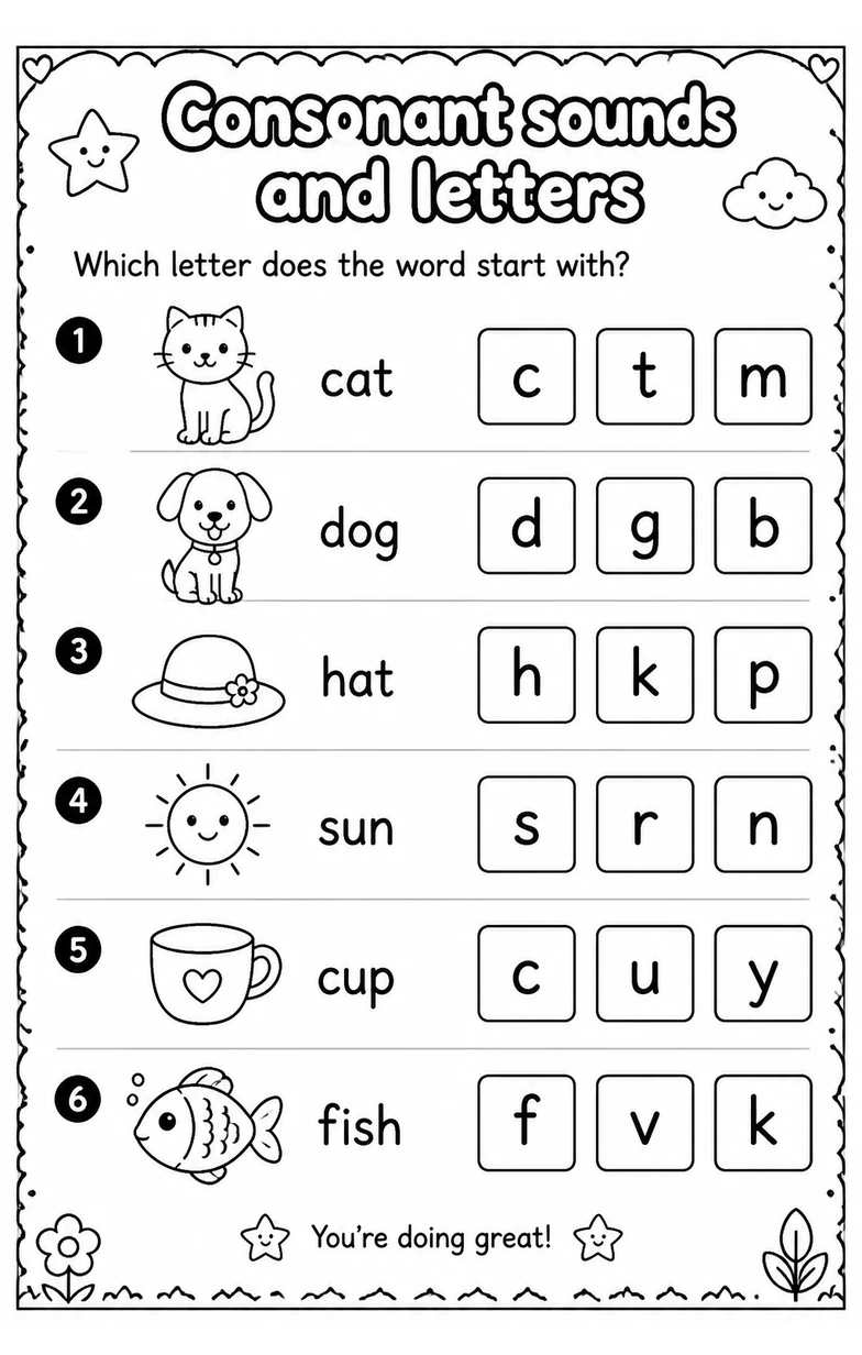 Which letter does the word start with?